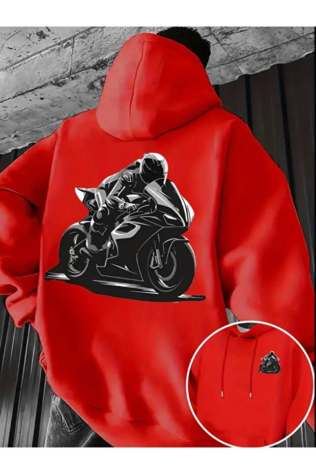 Sports Motorcycle Printed Men's Hoodie