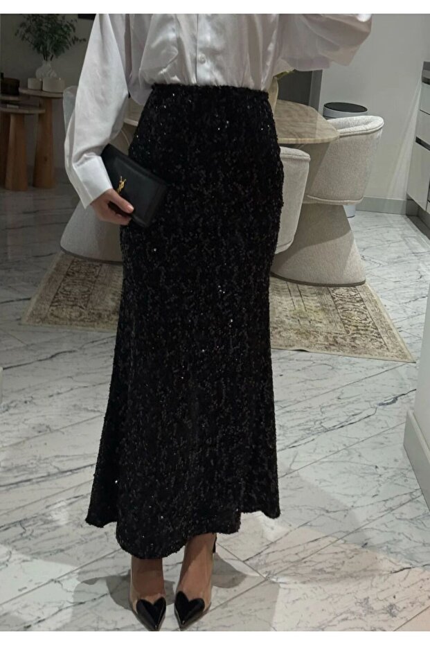 Payetli Maxi Balık Etek - 6