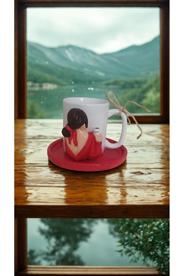 Turkish Coffee Cup Red Girl