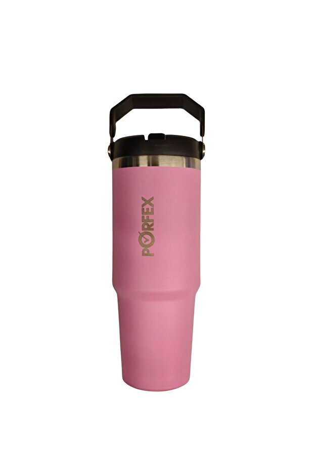 Pink Thermos with Straw 1Lt.