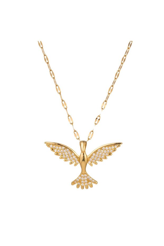 Necklace for Women, Bird Pendant 18K Gold Plated Steel | Tarnish-free | Water Resistant
