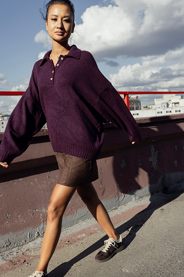 POLO NECK KNIT SWEATER