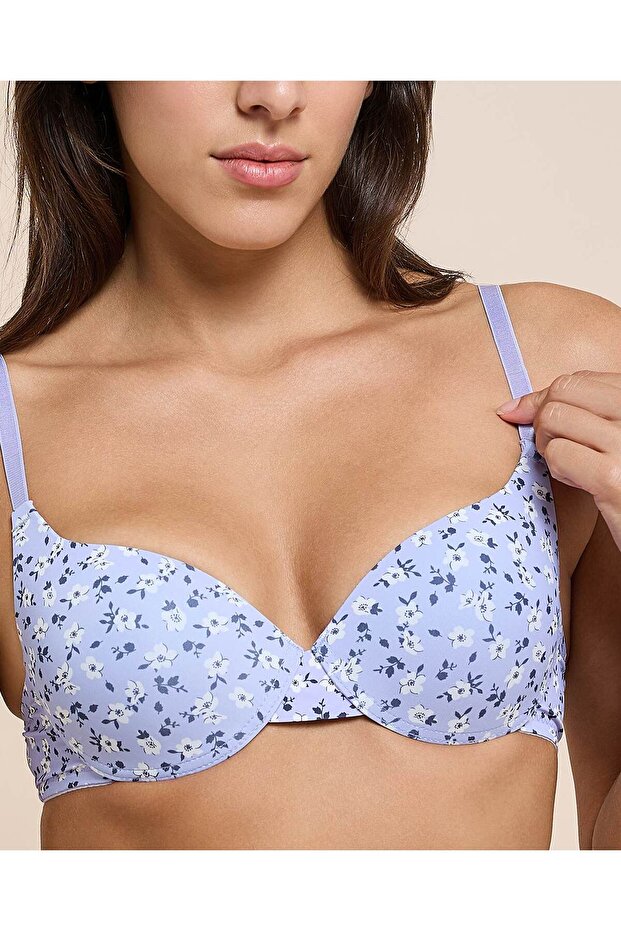 عبوة من قطعتين من حمالات الصدر مطبوع المبطنة والرافعة للصدر - 5