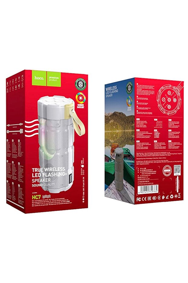 مكبر صوت HC7 لاسلكي حقيقي مزود بإضاءة LED وامضة - 4