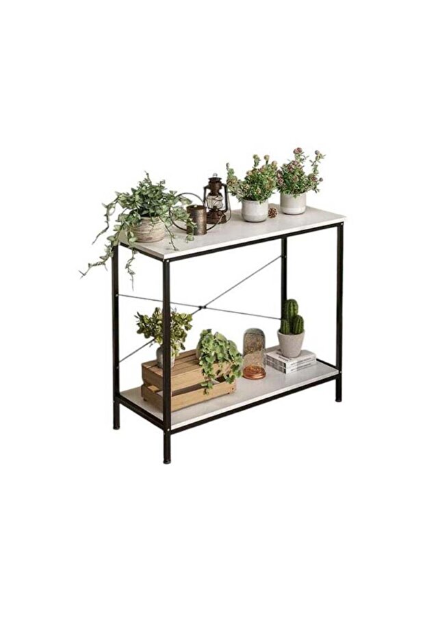 طاولة كونسول ضيقة، طاولة مدخل/أريكة صغيرة من طبقتين - 2