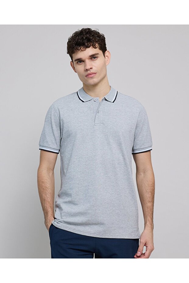 Contrast Tipping Polo T-Shirt With Short Sleeves