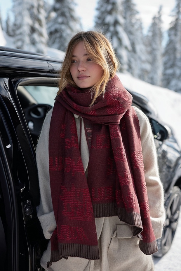 Urban Mist Motif Women's Scarf