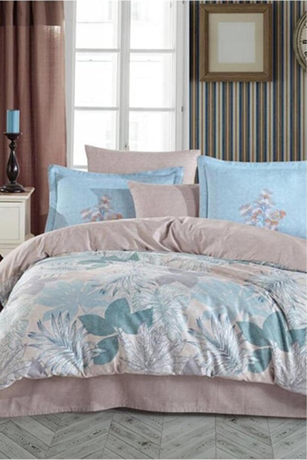 Juillet Cotton Satin Double Duvet Cover Set Green