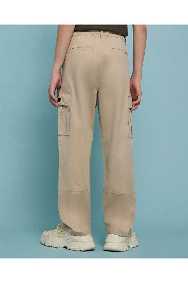 بنطال كارجو سادة بإغلاق بأزرار - 5