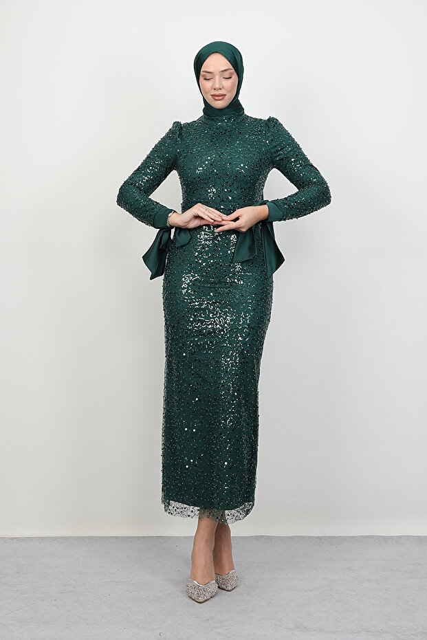 Sena Pullu Elbise Zümrüt - 3
