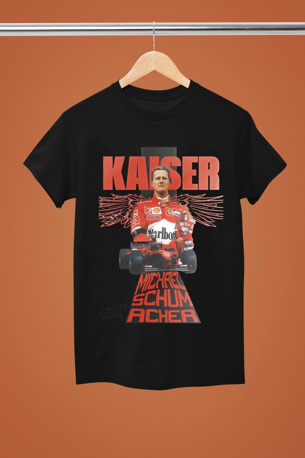 Michael Schumacher Printed Cotton Short Sleeve Regular Fit F1 T-Shirt