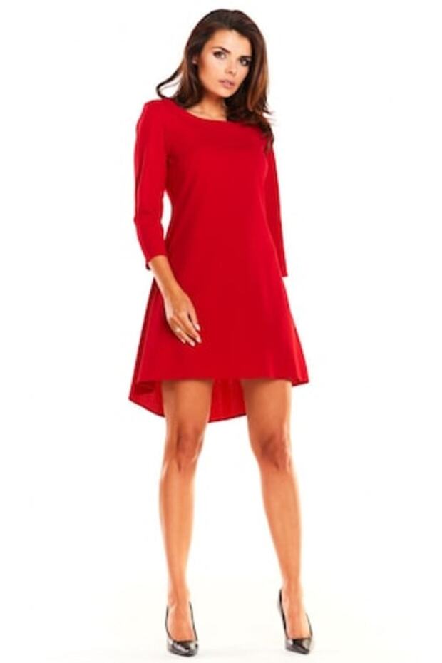 Dress A663, polyester/elastane, red - 1