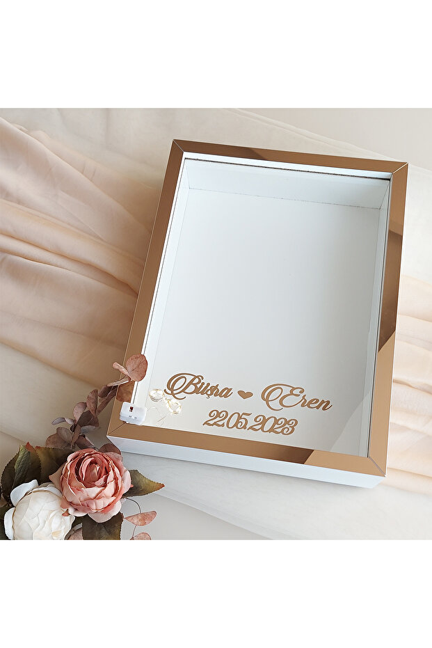 إطار صور LED بتصميم عميق على شكل صندوق ورد مقاس 30×40 سم! إطار المرآة!