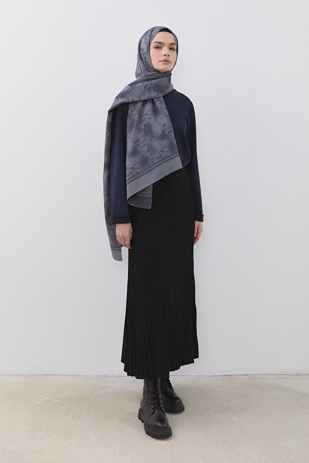 Piliseli Triko Etek Siyah - 2