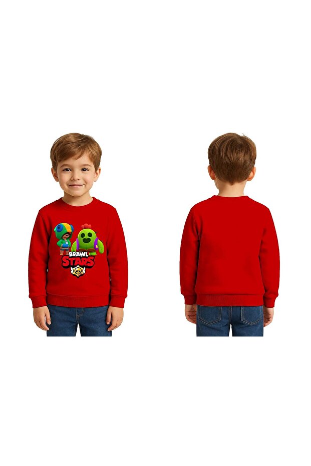 Unisex Brawl Stars Printed Children's Swaetshirt 3 Thread Raster