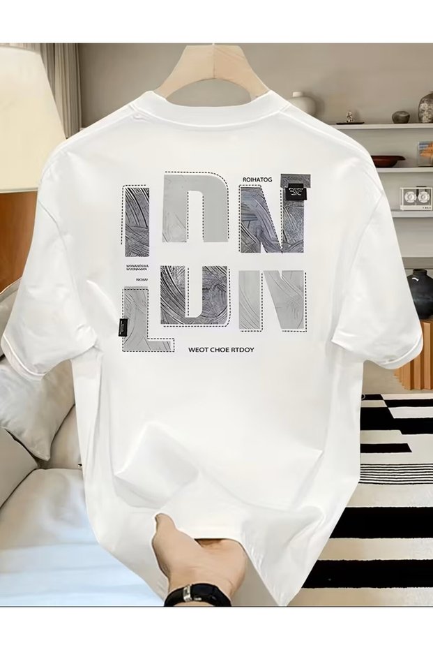 Unisex T-Shirt with Printed Pattern Written in the Word'Ldn'