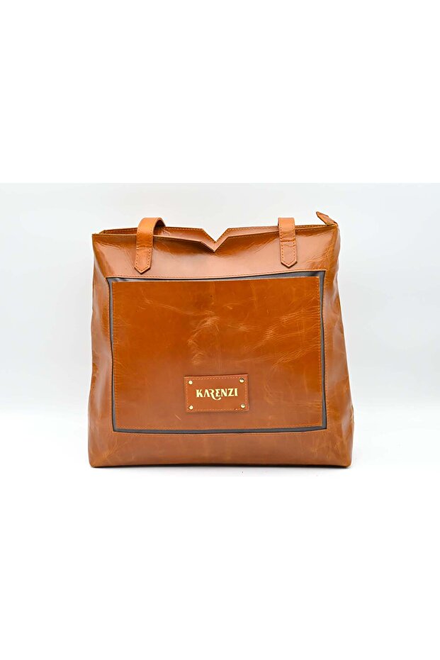 Handcrafted Horizontal Tote Bag - Cross Stitch