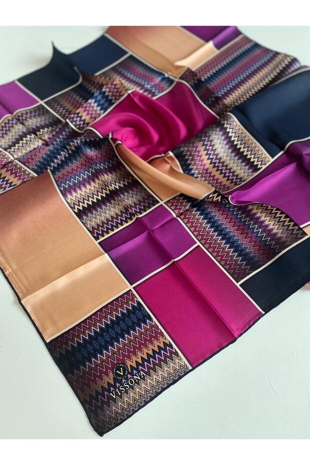 Tivil Silk Scarf 17532 - 0026 - 0033 Pink Batik Pattern