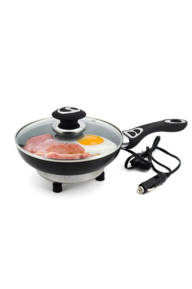 Electric Frying Pan with Non-Stick Coating 24V Power Supply for Car Use Interior Accessories