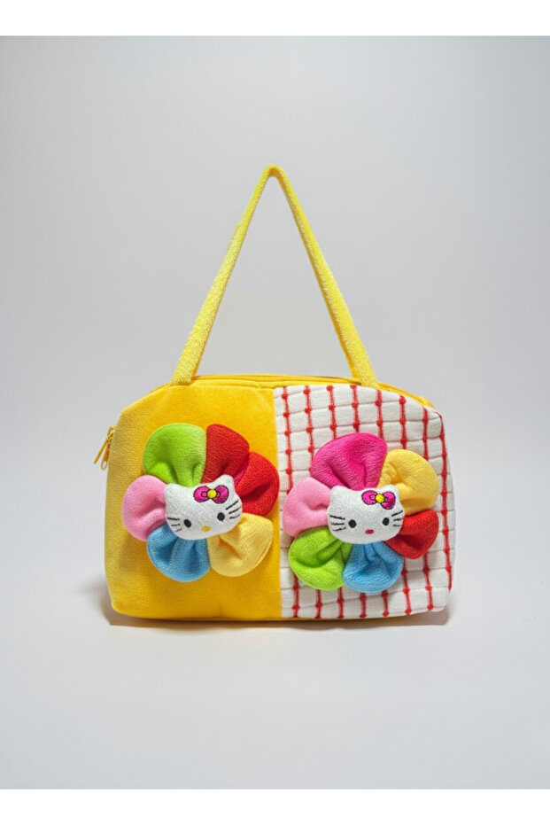 Girl's Multi-Colored Two-Compartment Soft Lightweight Cute Mini Hand and Shoulder Bag