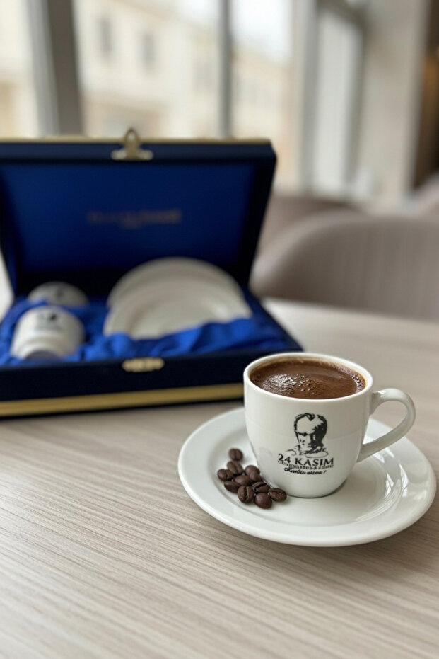 24 November Teachers' Day Special Series: Velvet Boxed Turkish Coffee Cup Set for 2 People