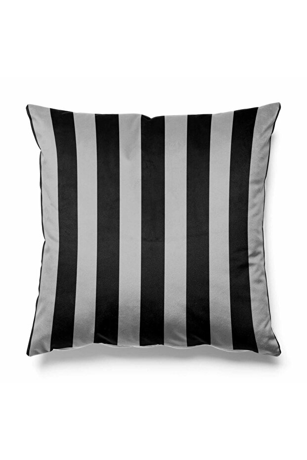 Striped Throw Pillow Cover Upholstery Suede Fabric 43*43 cm