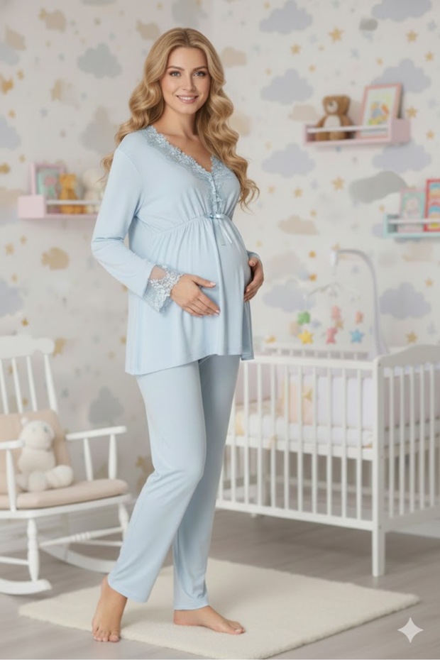 Women's Lace Maternity Pajama Set