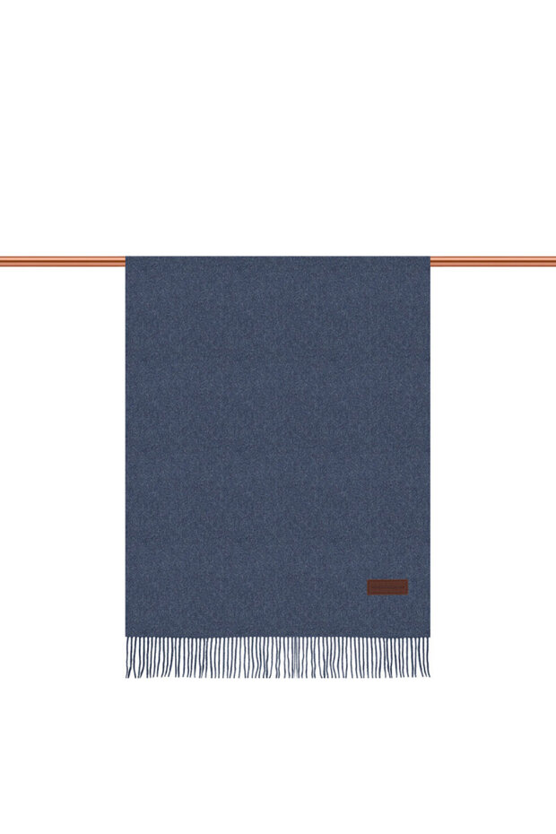 شال شتوي بلون أزرق داكن - 2