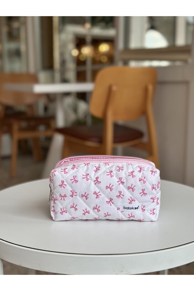 حقيبة أقلام صغيرة منقوشة بشريط - 1