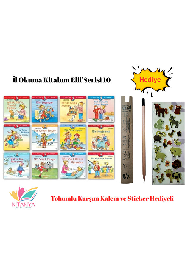 My First Reading Book Elif Series 12 Book Set 10 + Gift