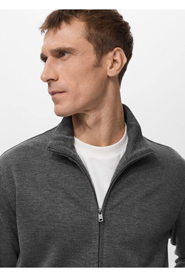 Regular fit fermuarlı sweatshirt - 7