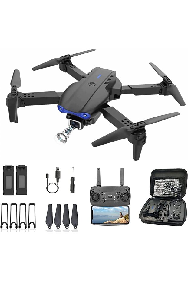 Mini Drone Dual Camera 4k Adults Teenagers HD 1080P Foldable Carring case 3D 2 Batteries Gifts