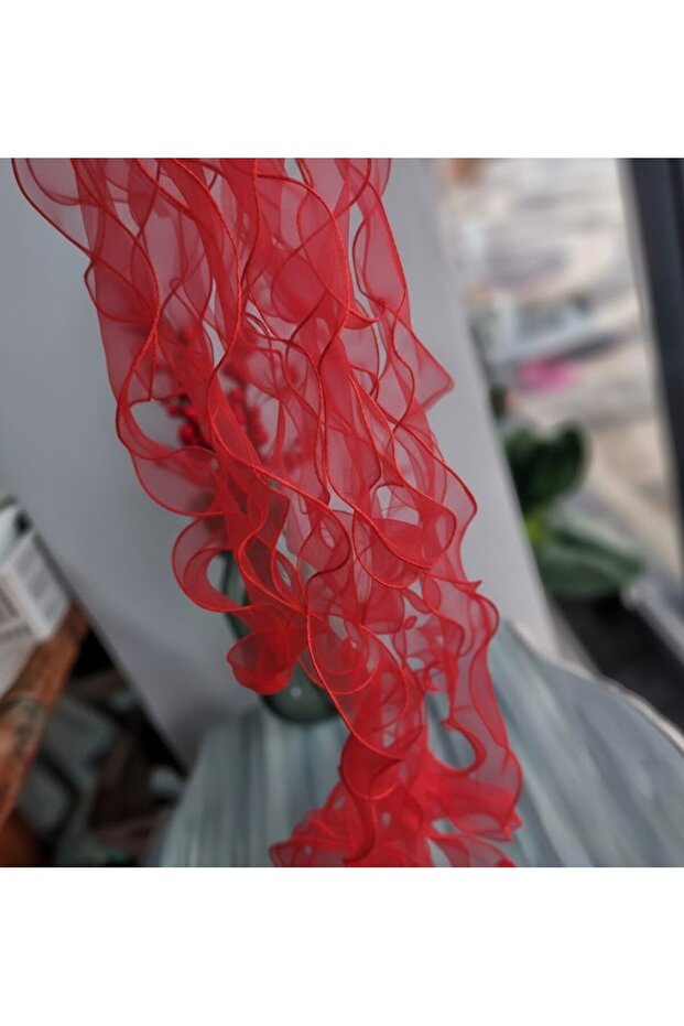 Frilly Tulle Organza Ribbon 2 Mt (7cm X 2Mt), Flower Material, Bridal Bouquet, Bundle Ribbon Frill