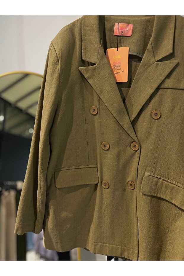 Keten Blazer Ceket - 1