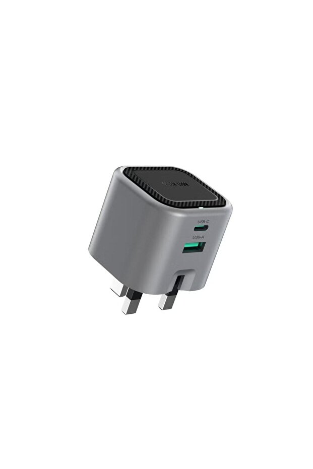 Premium 45W GaN UK Plug Wall Charger, 2-Port PD & QC with C-to-C Cable
