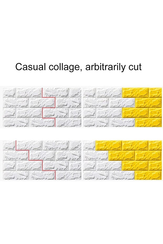 10 PCS Self-Adhesive 3D Wallpaper DIY Waterproof White Brick Pattern Wall Stickers 77 x 70 cm