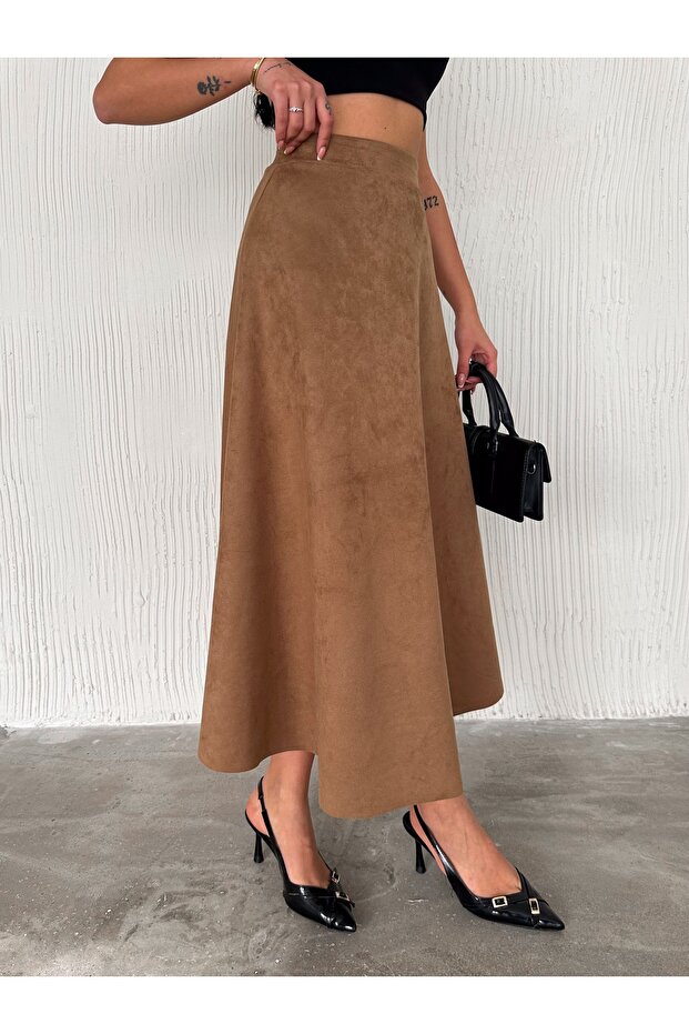 Süet Kloş Etek - 5