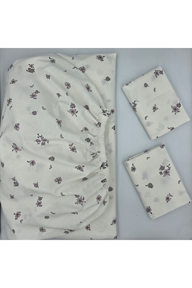 100% Organic Cotton Fabric Elastic Fitted Sheet+ Pillowcase***Corner Depth 28-30 Cm*** ew Season///