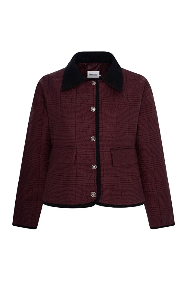 Kapitone Ceket Bordo - 1