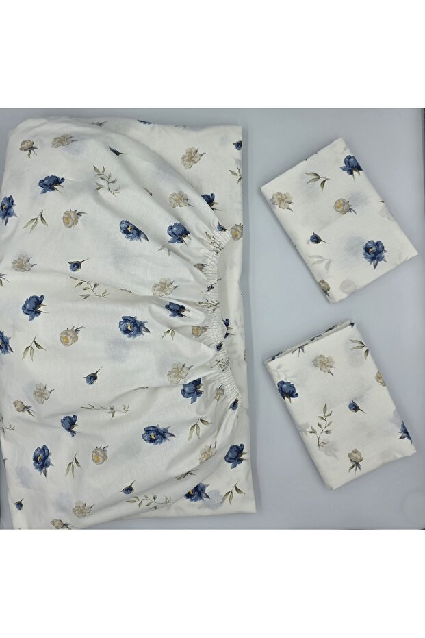 100% Organic Cotton Fabric Elastic Fitted Sheet+ Pillowcase***Corner Depth 28-30 Cm*** ew Season///