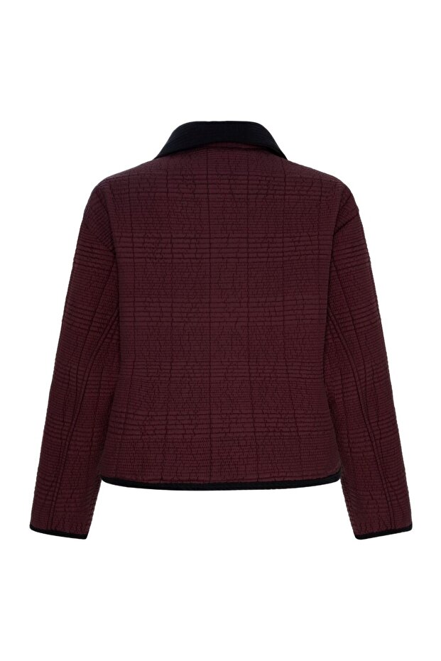 Kapitone Ceket Bordo - 3