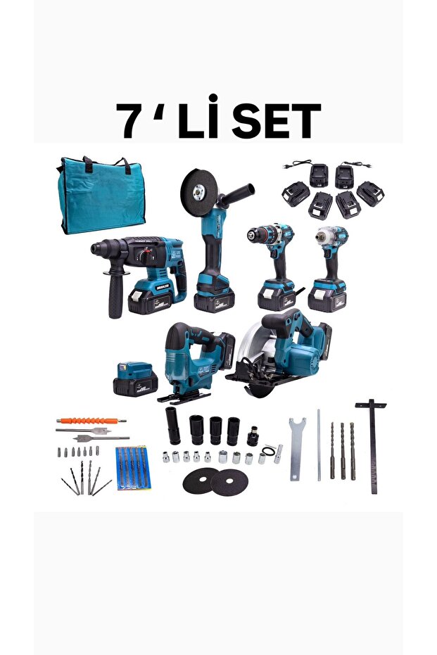 7 Lİ ŞARJLI MATKAP FULL SET - 1