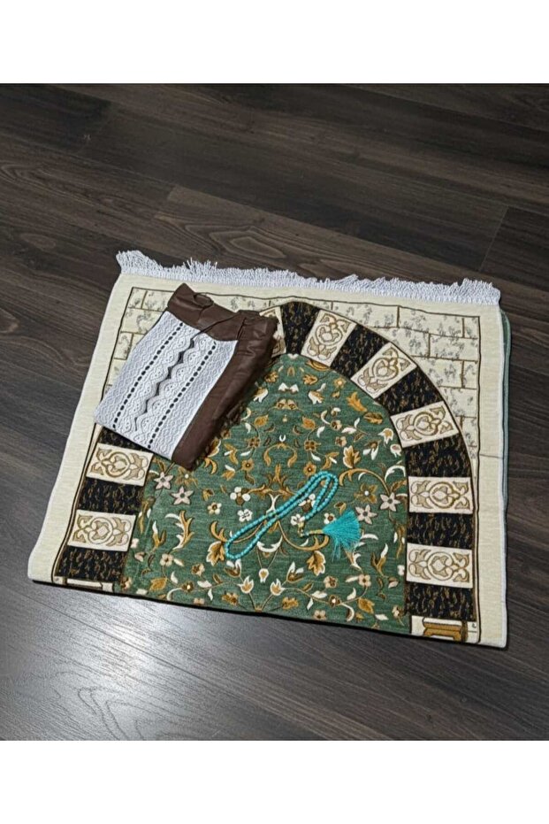 طقم سجاد وشرشف صلاة وسبحه في علبة