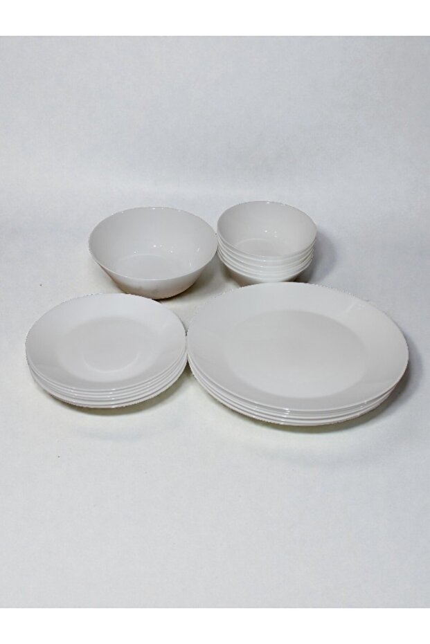 طقم عشاء أبيض مكون من 19 قطعة - 2