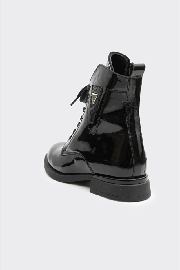 Hakiki Deri Fermuarlı Kadın Bot - 3