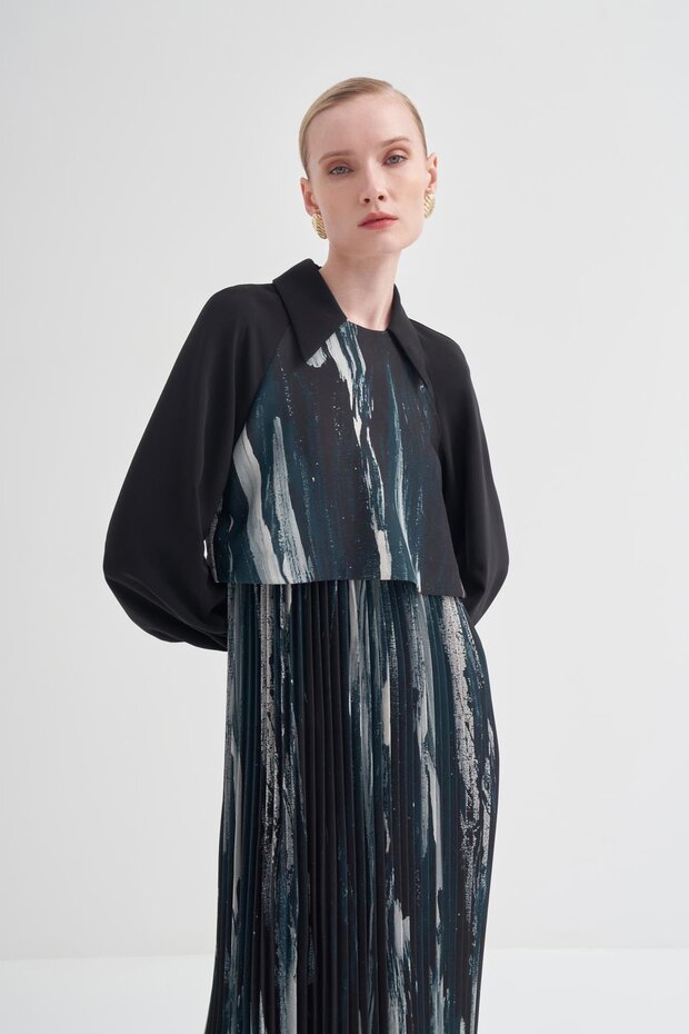 Piliseli Desenli Elbise Baskı - 2