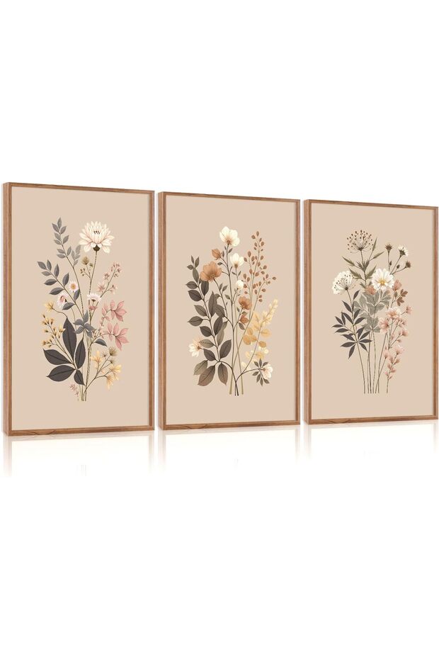 Set of 3 Abstract Minimalist Canvas Art 30x40cm Personalized Framed Wall art Paintings