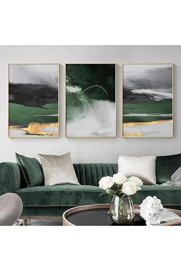 Set of 3 Abstract Minimalist Canvas Art 30x40cm Personalized Framed Wall art Paintings