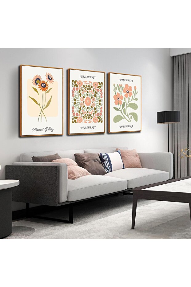 Set of 3 Abstract Minimalist Canvas Art 30x40cm Personalized Framed Wall art Paintings
