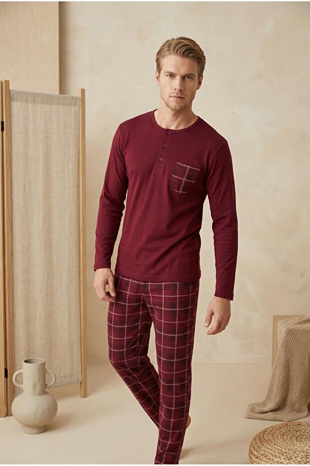 Men's Pocketed Pajama Set